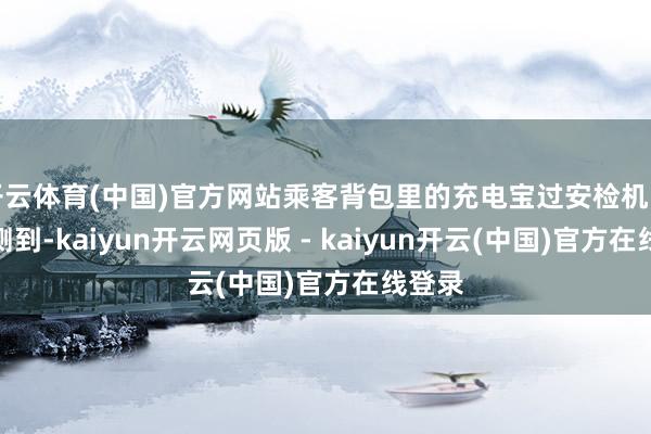 开云体育(中国)官方网站乘客背包里的充电宝过安检机时被检测到-kaiyun开云网页版 - kaiyun开云(中国)官方在线登录