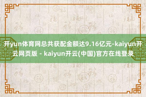 开yun体育网总共获配金额达9.16亿元-kaiyun开云网页版 - kaiyun开云(中国)官方在线登录